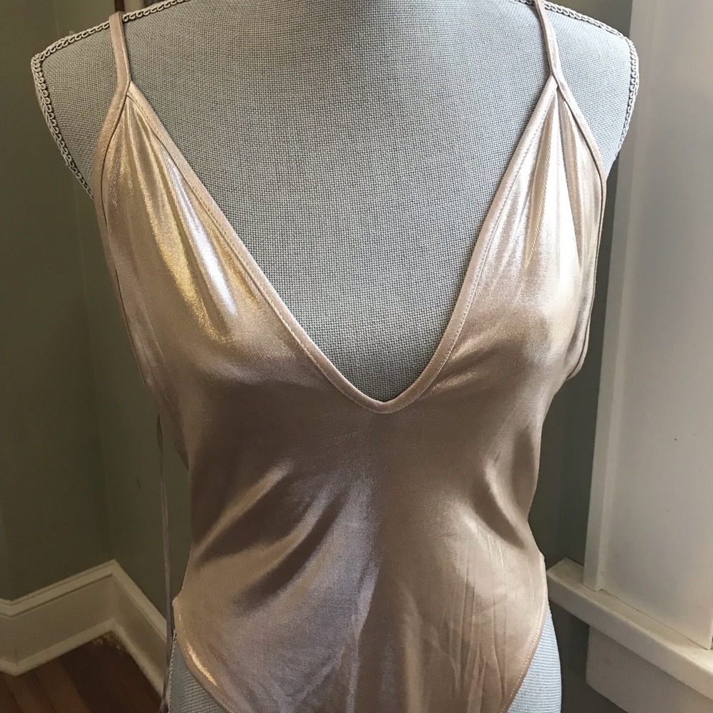 New with Tags Topshop Gold bodysuit